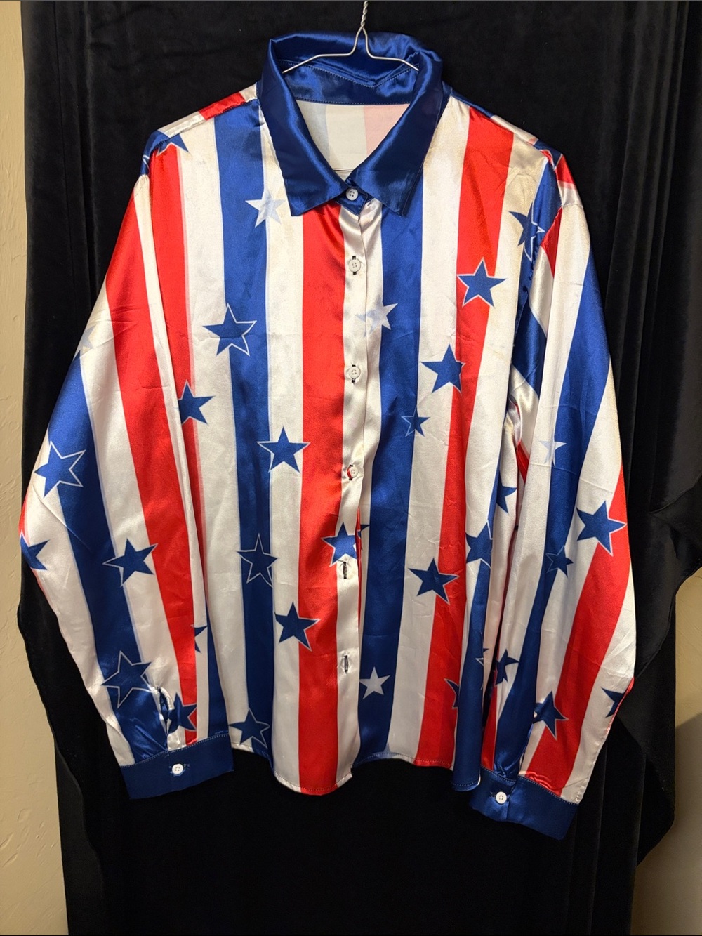 Red white blue long sleeve size medium